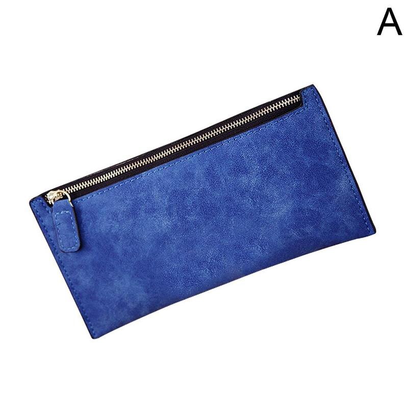 Women's clutch purse card holder matte leather long wallet bag female R1W3: A