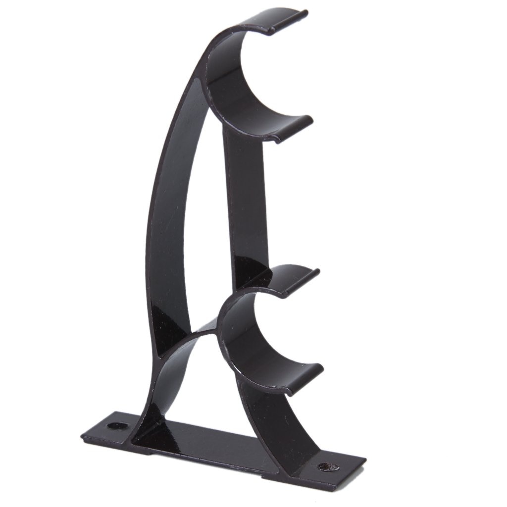 Aima 2 stk dobbelt gardinstangsstøtte til "metalstang -mørk kaffe