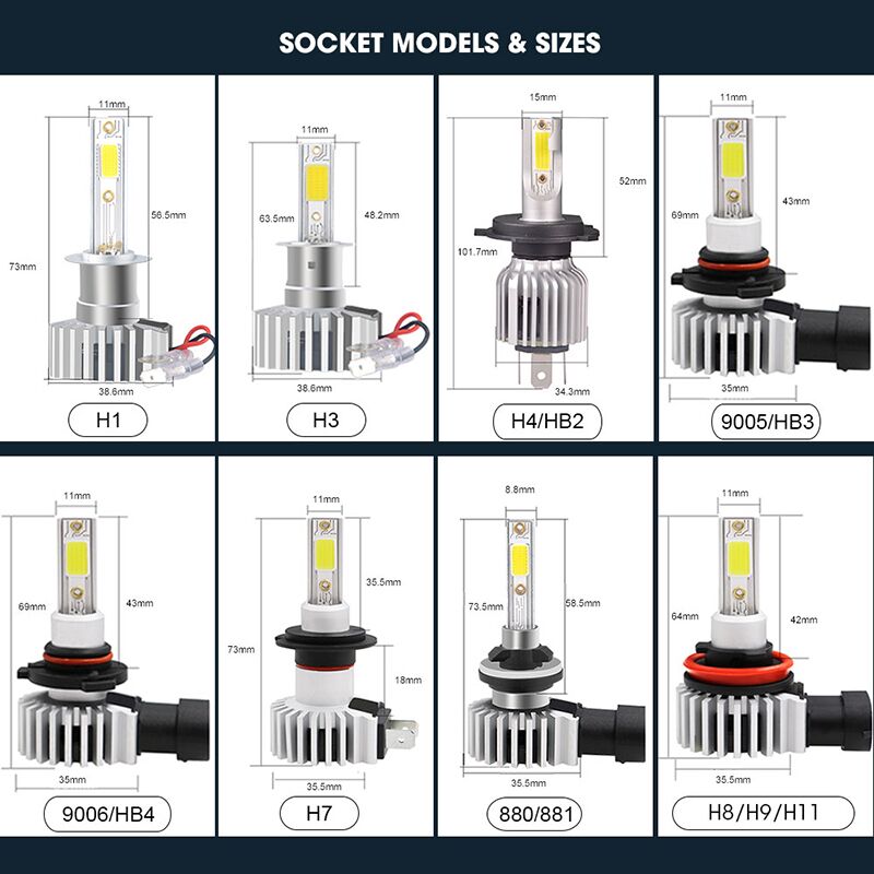 Racbox Wagen Scheinwerfer Birne LED H7 H1 H3 H4 H11 H8 H27 880 Auto Turbo Super Mini Lampe umrüsten 3000K 6000K 10000K HB4 HB3 9005 9006