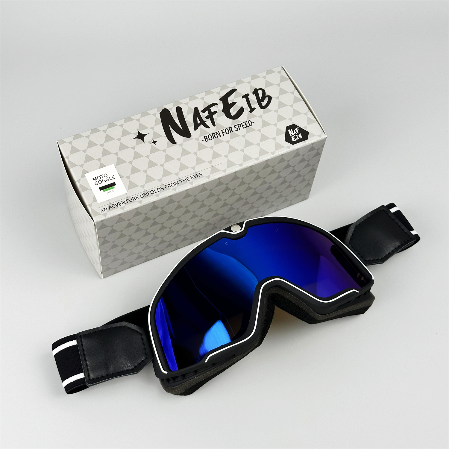 Bikers Retro Motorbril Bril Vintage Moto Klassieke Bril voor Pilot Style Steampunk ATV Bike Koperen Helm: Ivoor