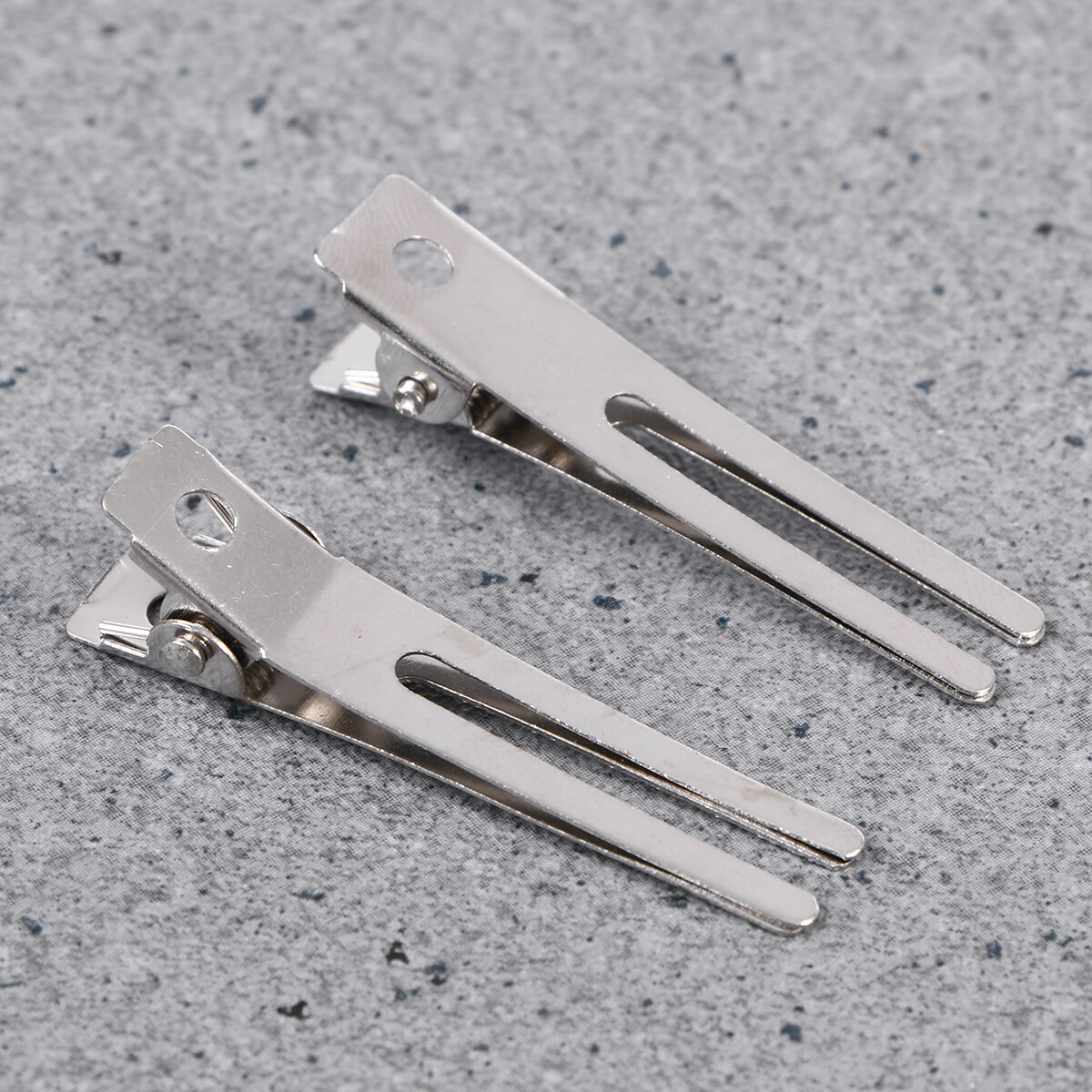 50pcs Silver Double Prong Alligator Hair Clips Metal Alligator Clips