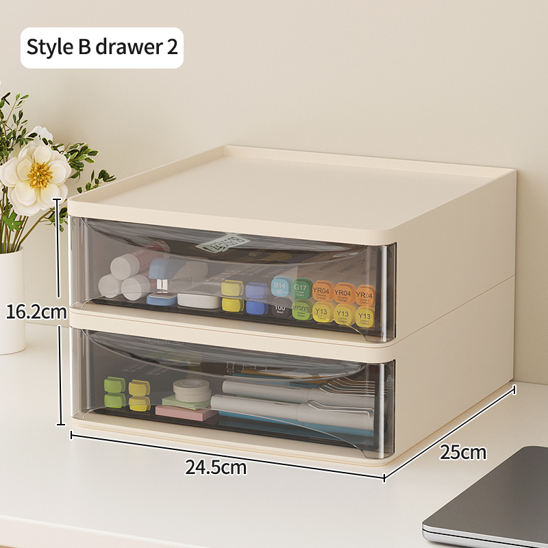 Pegboard de escritorio de oficina con estantes de almacenamiento y cajas de almacenamiento, cajones de gran capacidad y de combinación libre.: Crema