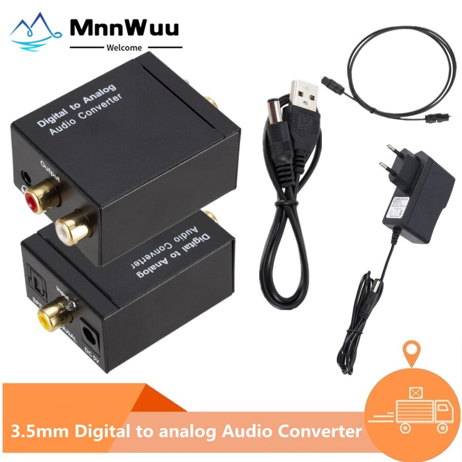 Portable Dac Toslink Coaxiale Optische Digitale Fiber Naar Analoog Audio Aux 3.5Mm L/R Converter Spdif Digitale Audio decoder Versterker