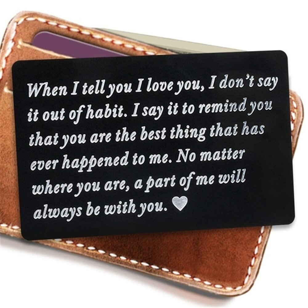 Engraved "When I Love You"Wallet Card Wallet Insertt to Love,Husband /Boyfriend/couple Anniversary for Boyfriend: Default Title
