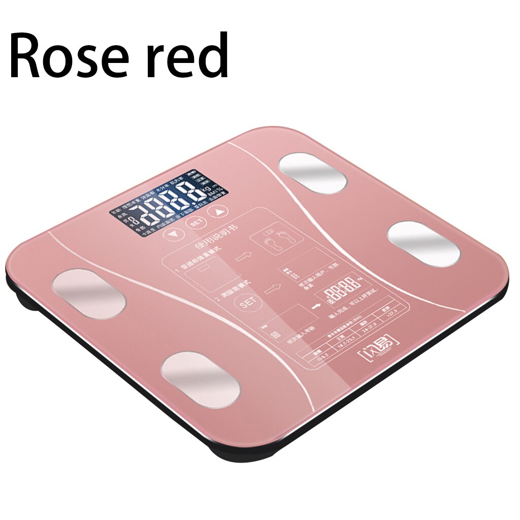 Bathroom Scales Floor Body Smart Electric Digital Weight Health Balance Scale Toughened Glass LCD Display 180kg/50g: Black