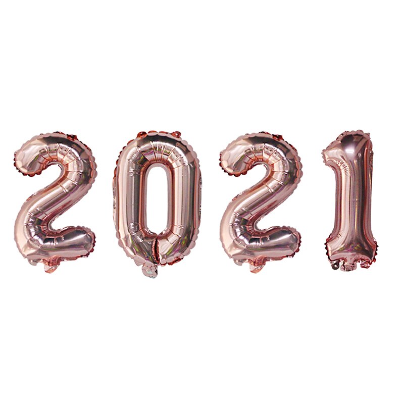 4pcs/lot 16inch Number Foil Balloons Happy Year Merry Christmas Decor Home Year Party Celebration Supplies: Rose Gold