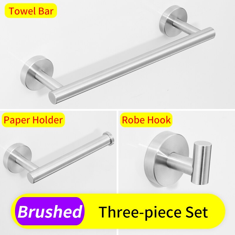 Ensemble porte serviette porte serviette inox support suspendu support mural porte-papier hygiénique noir salle de bain crochet pour serviettes porte manteau: 1110B-LS