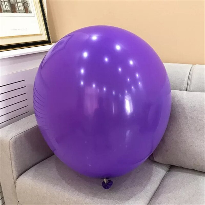 36inch Giant White Pink Latex Air Helium Balloon Big Round Inflable Golobs Wedding Birthday Party Decoration Baby Shower Balls: Purple