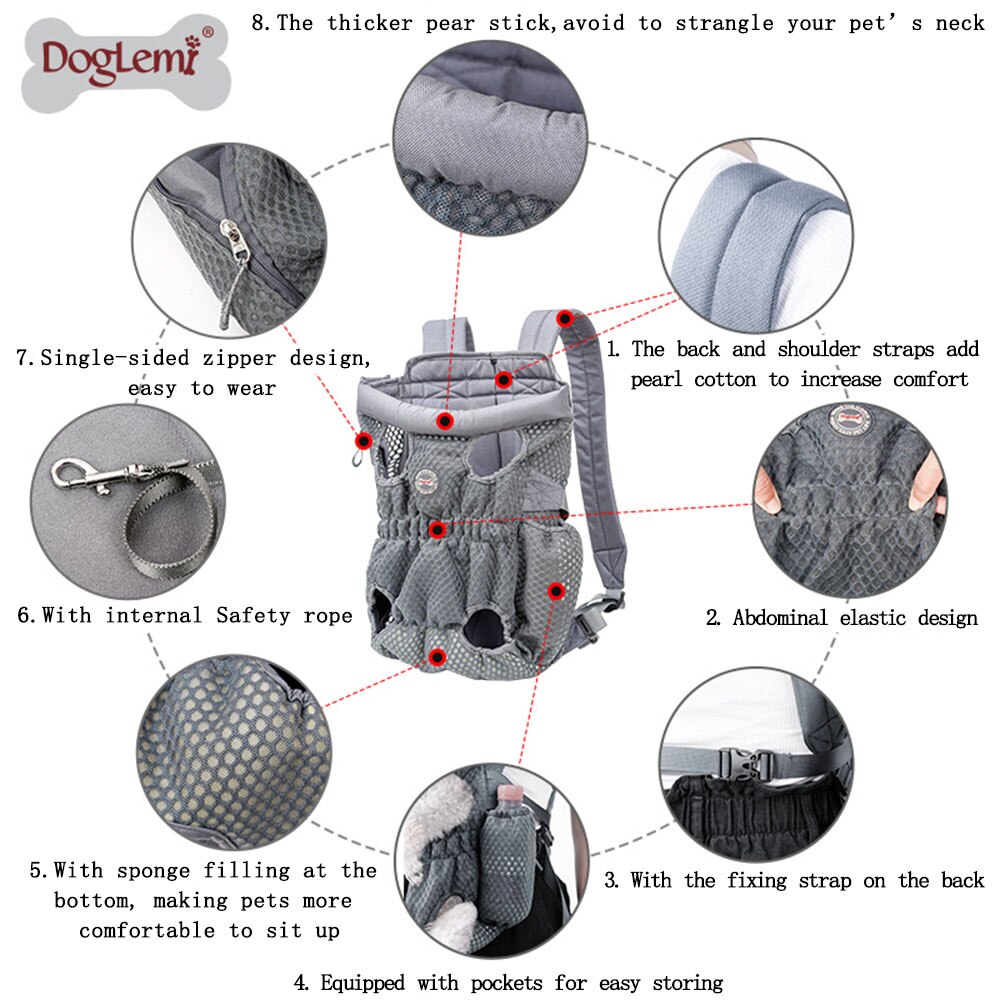 Mochila De Transporte para perros, bolsas de transporte grandes para el hombro, soporte frontal para el pecho para cachorros, Chihuahua, perros de compañía, accesorios para gatos # FS