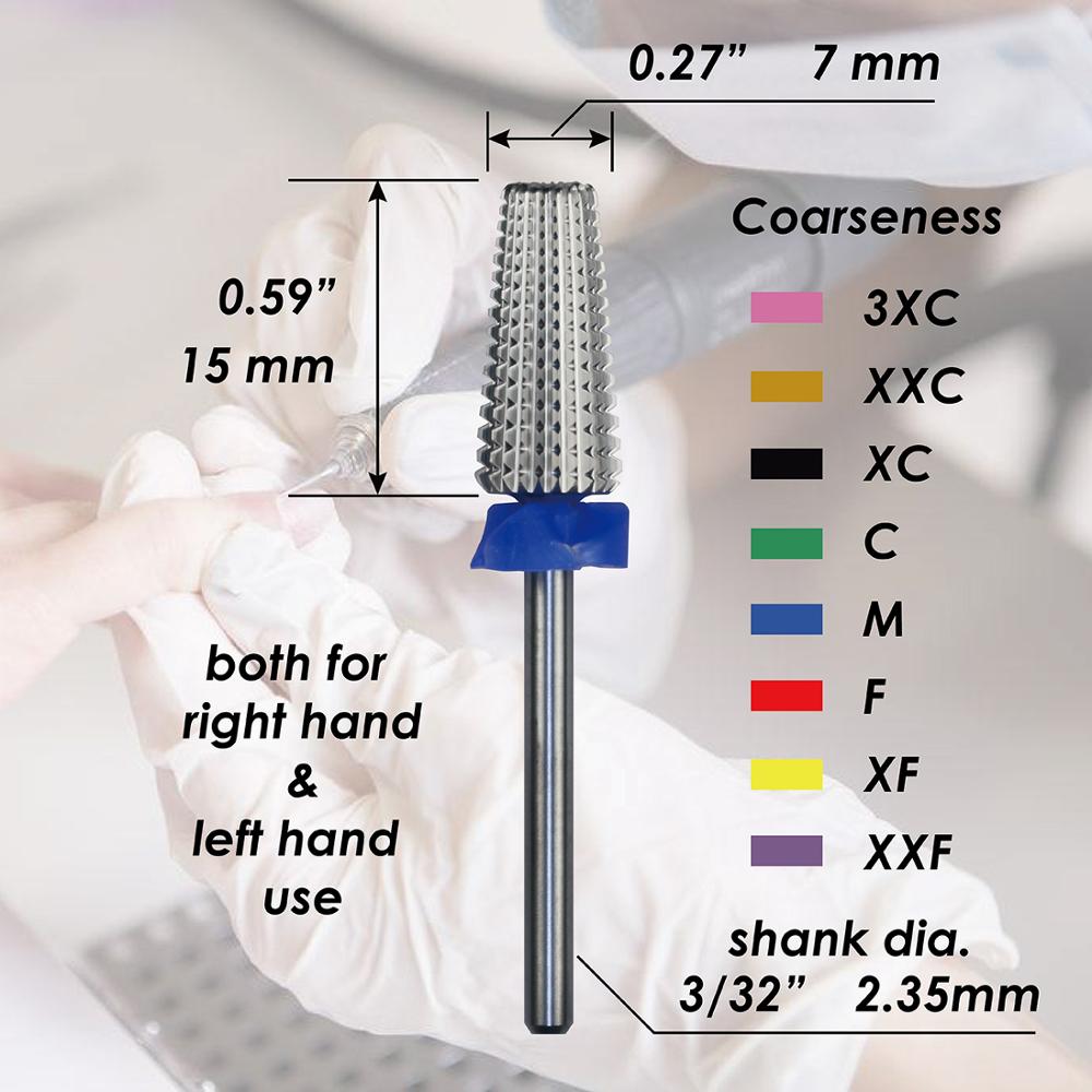 5 in 1 Nail Drill Bit, Size Double Fine -XXF, Multi-function Nail Drill for Electric Nail Drill Machines