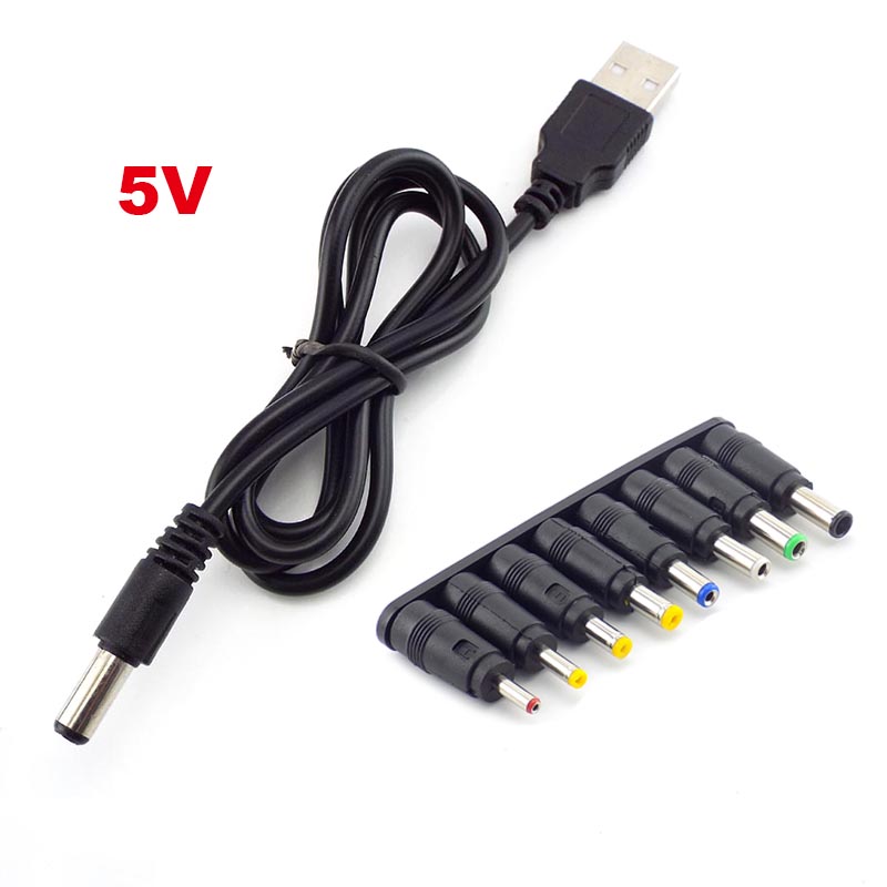 Usb til dc strømkabel universal usb til dc jack opladningskabel strømkabel stikadapter til router mini blæser højttaler  e3: Orange