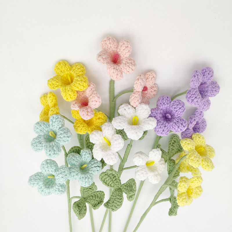 Søt heklet blomsterbukett strikkede blomster flores tejidas en heklet hjemmedekorasjon morsdagsbukett