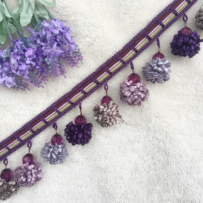 1M Pom Pom Trim Ball Fringe Lint Gordijn Kant Stof Pompom Ballen Kwastje Franjes Trim Kralen Diy Kant Ambachten naaien Accessoires: I