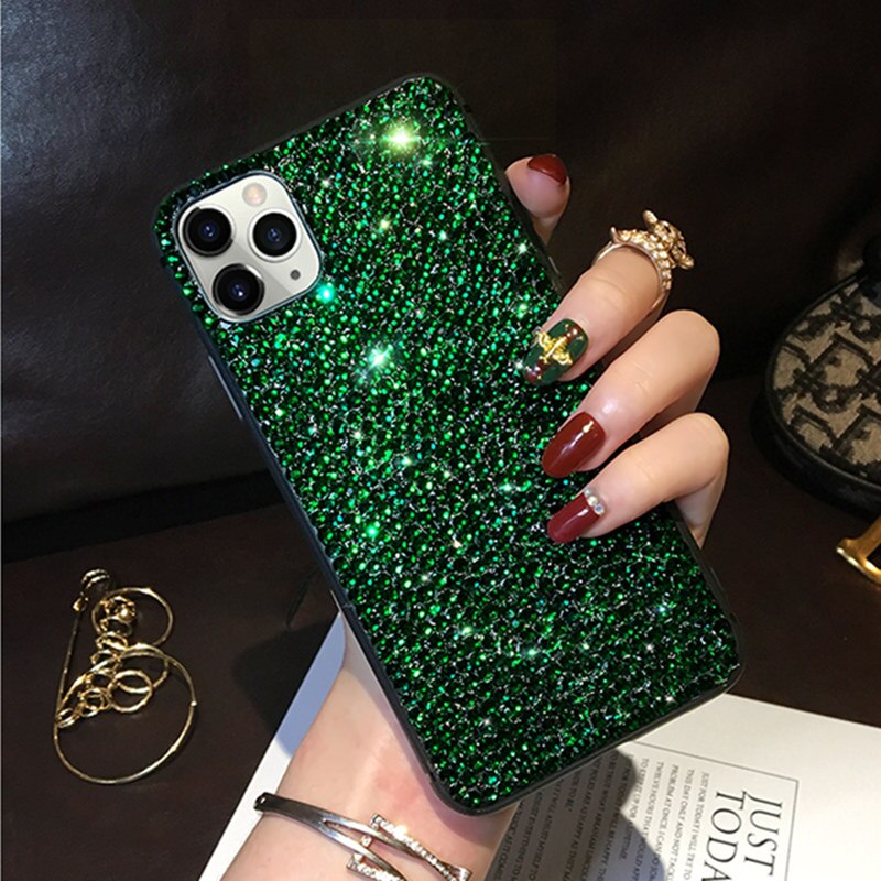 Strass Diamant TPU Souple De Luxe Bling étui pour iPhone 6 6S 7 8 Plus Couverture Arrière Antichoc Pour iPhone 11 Pro X XR XS Max Coque