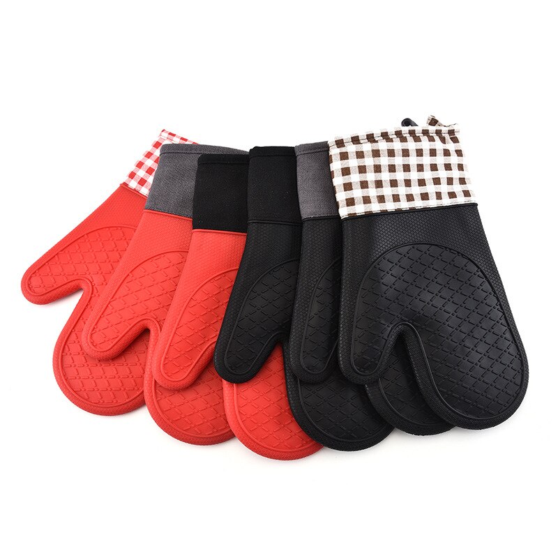 Ein Stck Silikon Handschuhe Mikrowelle Handschuh verrotten Schwarz Wärme Beständig Tablett Schüssel Halfter Küche Backen Kochen Werkzeug Pad Hand Clip