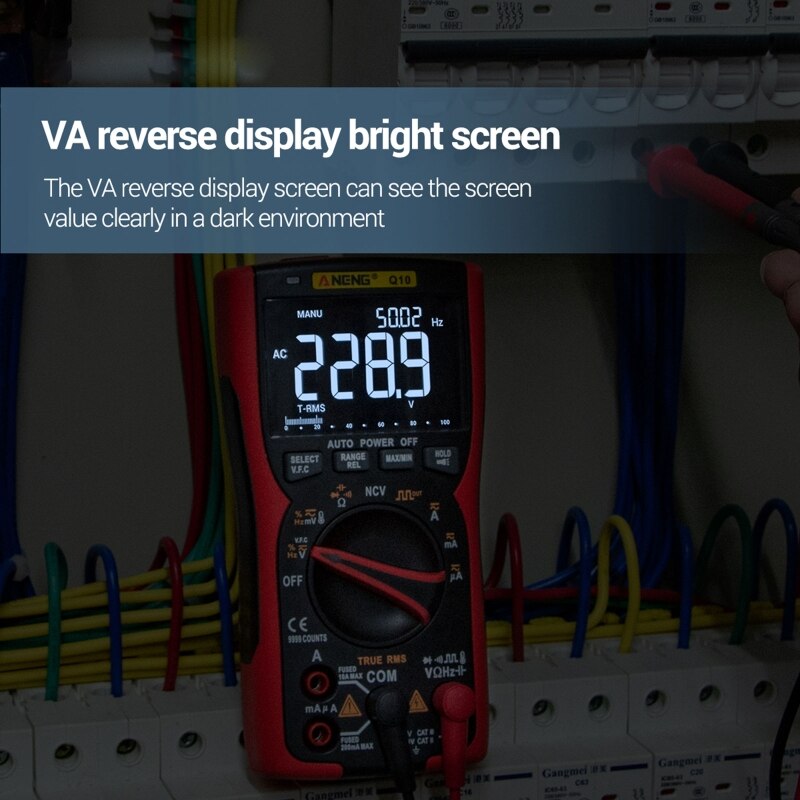 ANENG Q10 Digital Multimeter 9999 Counts LCR Meter True RMS Analog DIY Transistor Capacitor NCV Tester Tester