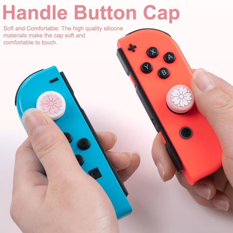 4 stuks kersenbloesem joystick cover duim siliconen doppen voor de nintendo switch lite handgreep beschermhoes accessoires