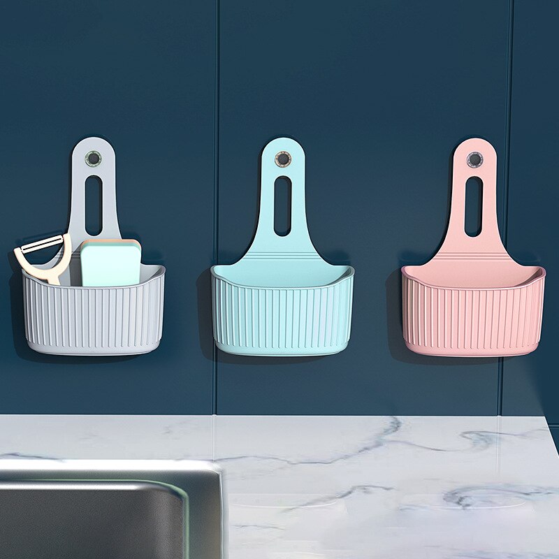 Køkkenhylder vask hængende taske vandhane vask kurv opbevaring hængende kurv svampeholder