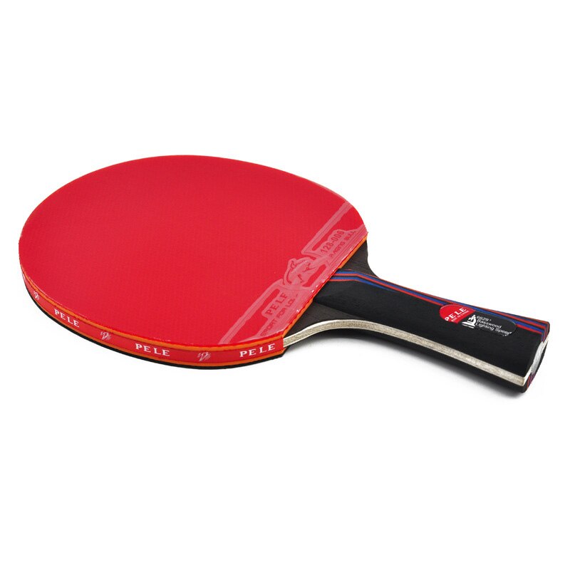 Uma peça nova iniciante fibra de carbono raquete de tênis de mesa bat longo punho curto ping pong paddle raquete espinhas com saco de transporte: Long handle