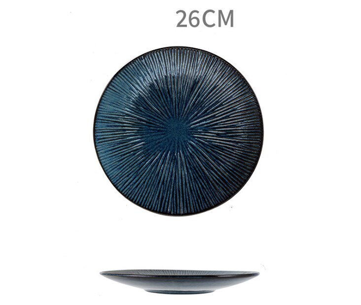 Salad Plate Inlay Dinner Dish Cartoon Pattern Steak Plates Home Hotel Ceramic Food Dishes Tray Pasta Restaurant Dish: 006