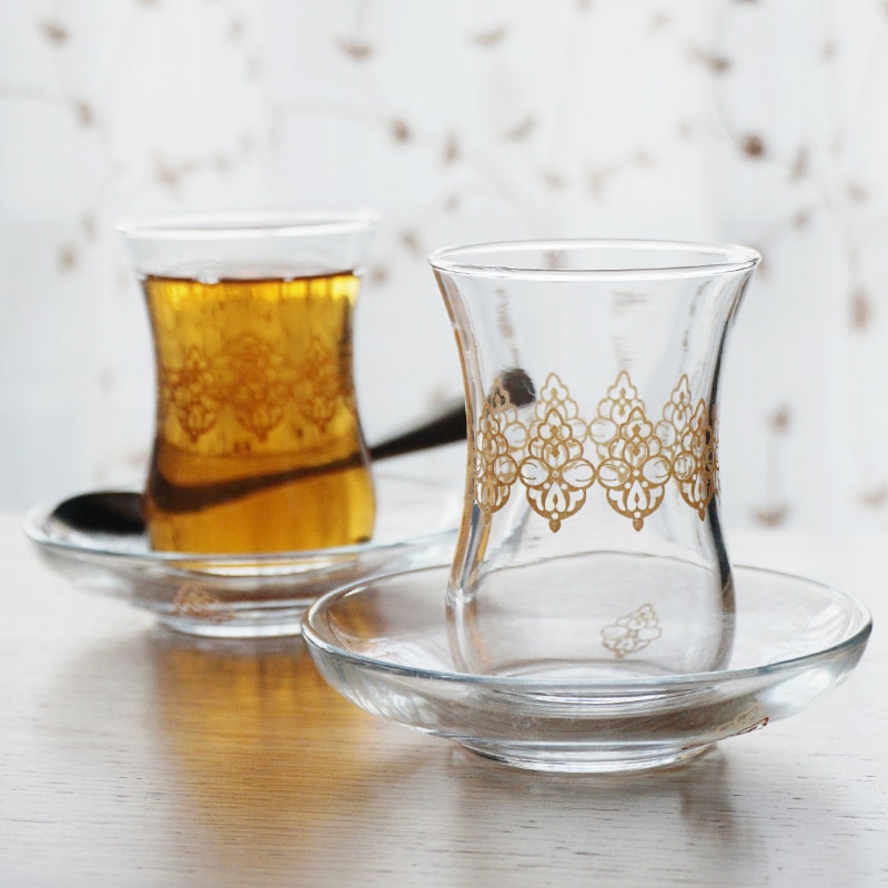 Europese Hof Stijl Professionele Turkije Zwarte Thee Mok Schotel Sets Golden Applique Noble Espresso Cups Mini Koffie Borrelglas