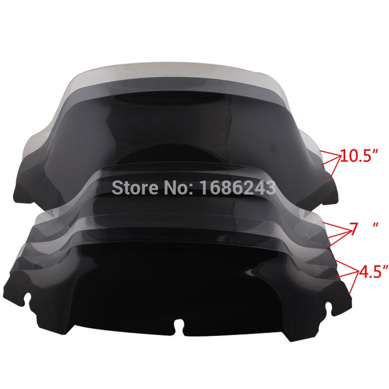 4.5" 7" 10.5" 9 Inch Wave Windshield Fits For Harley Touring Electra Glide Street Glide FLHX FLHXS FLHTK Trike 14-19 Windscreen