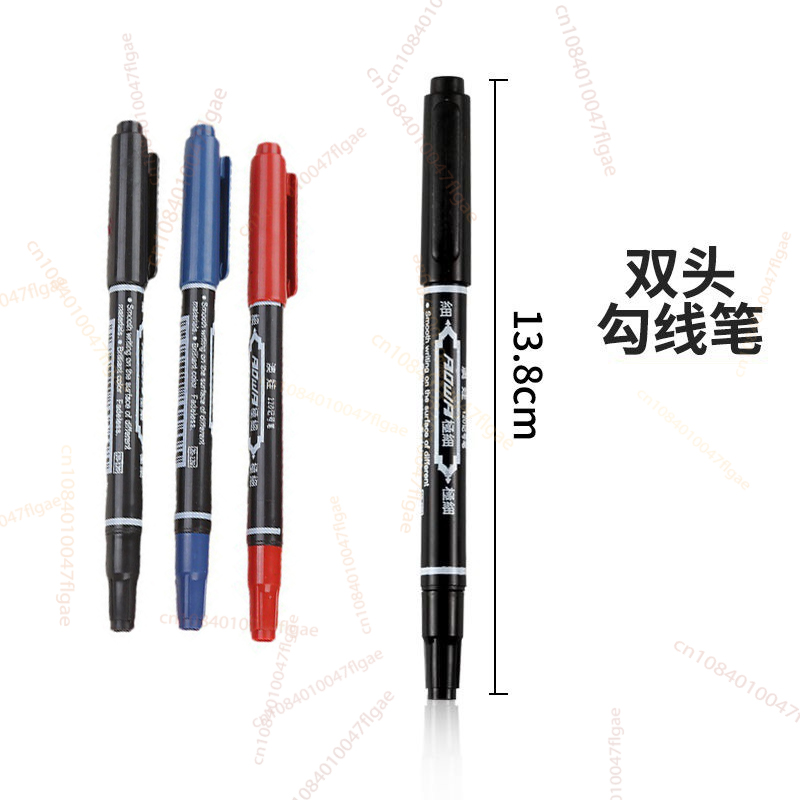 5/10PCs Permanent Marker Black/Blue/Red Oil Marker Pen Twin Tip Fine Nid Marker Ink Stationery Items School & Office Supplies