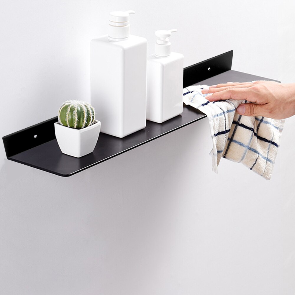 30-60Cm Badkamer Planken Opbergrek Ruimte Aluminium Zwart Keuken Accessoires Wandplank Thuis Opslag Badkamermeubel Houder