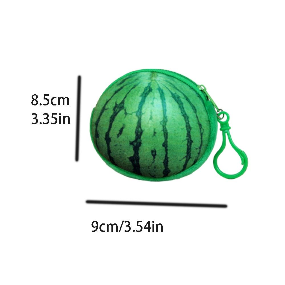 Mini Watermelon Fruit Coin Purse Peach Huangtao Strawberry Card Holder Strawberry Orange Plush Wallet Outdoor