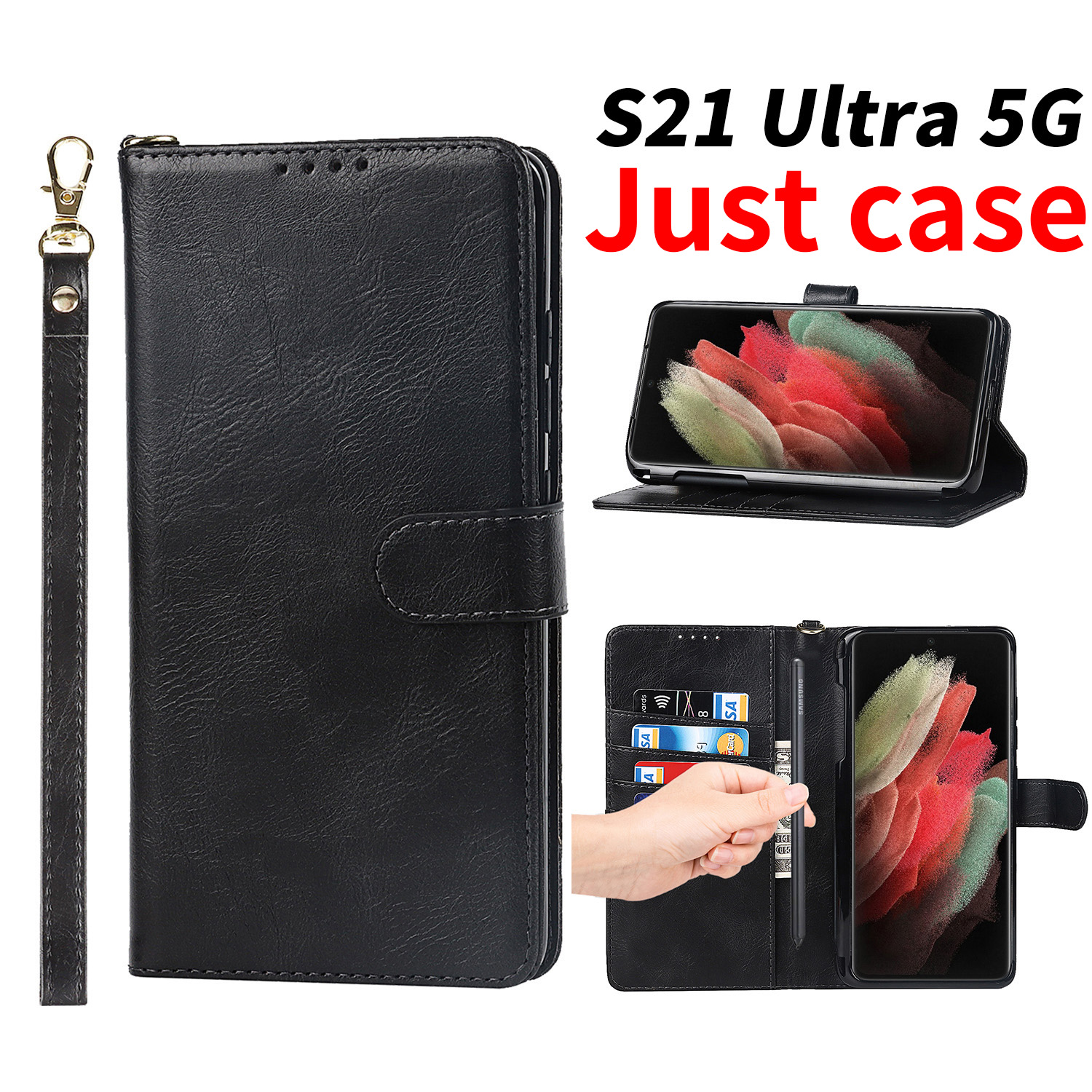 Voor Samsung S21 Ultra 5G S Pen Spen S-PEN Stylus Flip Case Mobiele Telefoon Shell S21Ultra Wallet Cover Holster slot