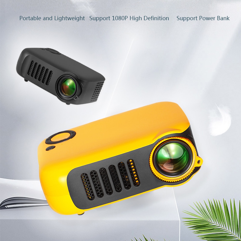 Mini bærbar projektor 800 lumen understøtter 1080p lcd 50000 timers lampe liv hjemmebiograf videoprojektor til power bank eu