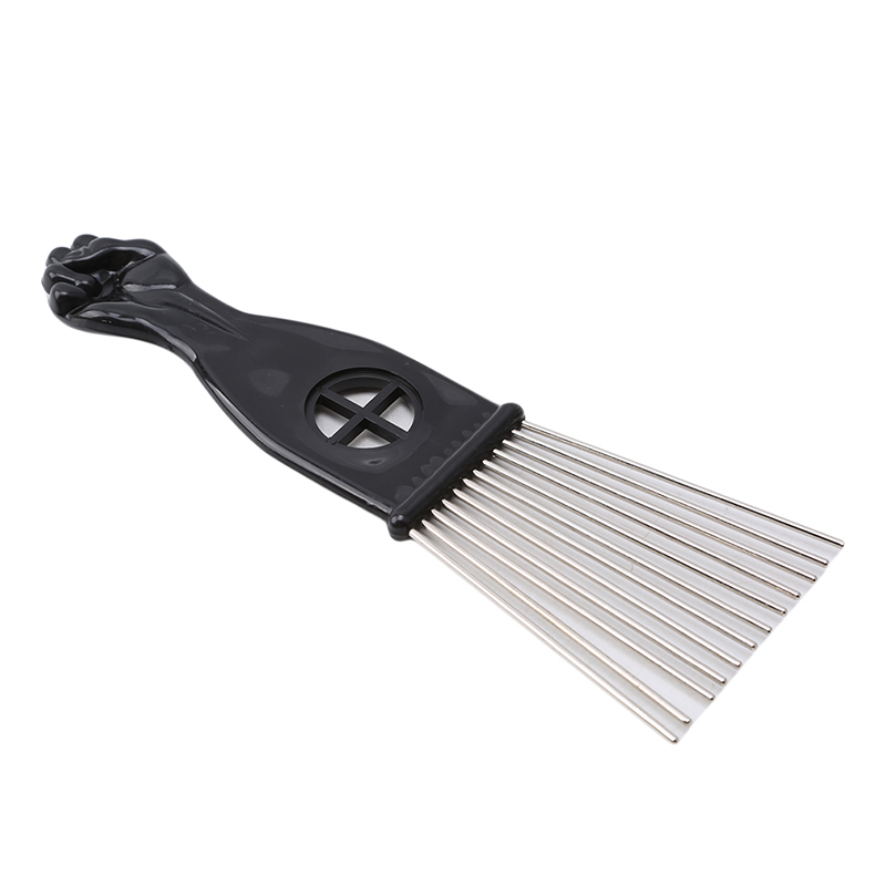 Salon brug sort metal afrikansk pick kam kamme indsæt hår pick kam brede tænder gaffel hår krøllet børste kam: Default Title