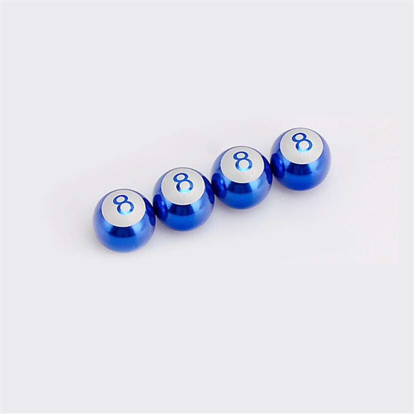 4pcs/set Number 8 Ball Shape Car Tire Valve Caps Car Dust Proof Stem Air Valve Cap For Motor Bike Car Accessories for Opel Corsa: blue