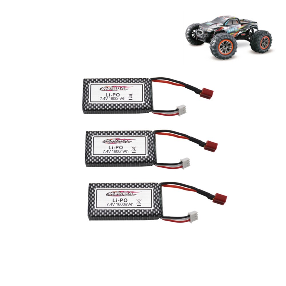 Limskey Li-polymer Battery - 1600mAh 7.4V 2S - Charger Set for XLH 9125 RC Car: White
