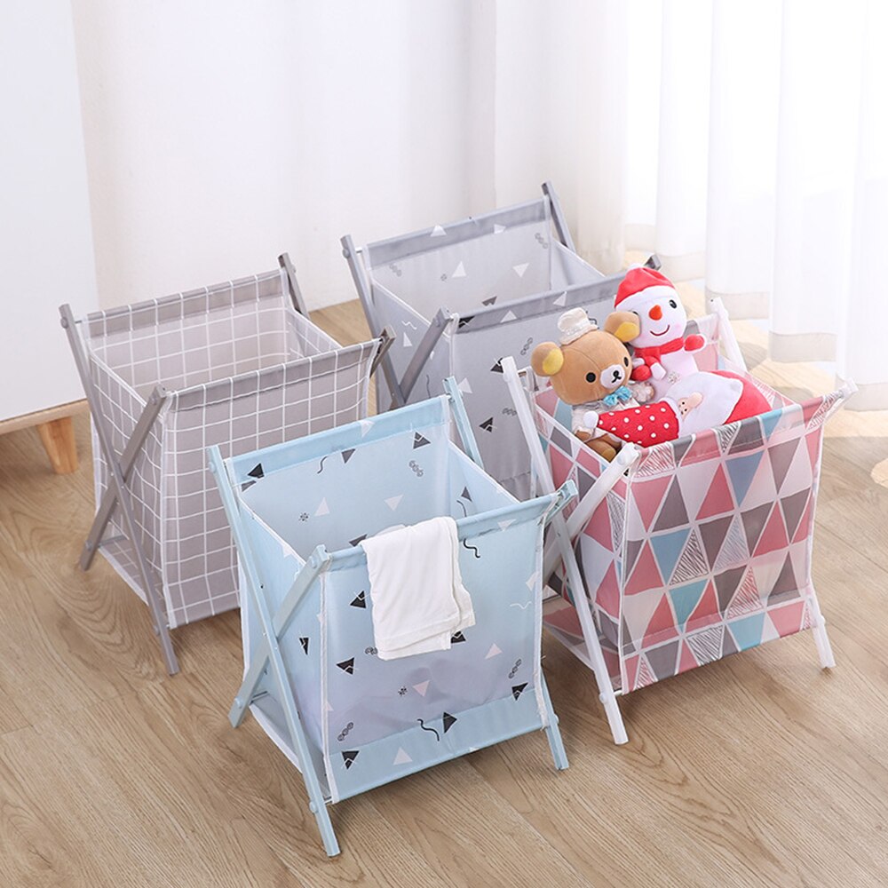 Foldable Laundry Basket Organizer For Dirty Clothes Laundry Hamper large sorter Two Or Three Grids Collapsible Folding Basket