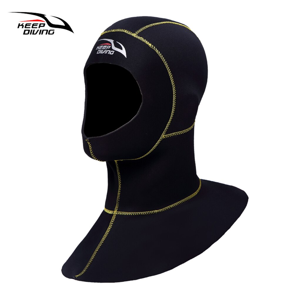 Przechowywać nurkowanie 3mm neoprenowy kaptur nurkowy z ramieniem sprzęt do snorkelingu czapka zimowa pływać ciepły kombinezon łowiectwo podwodne: YELLOW / XL