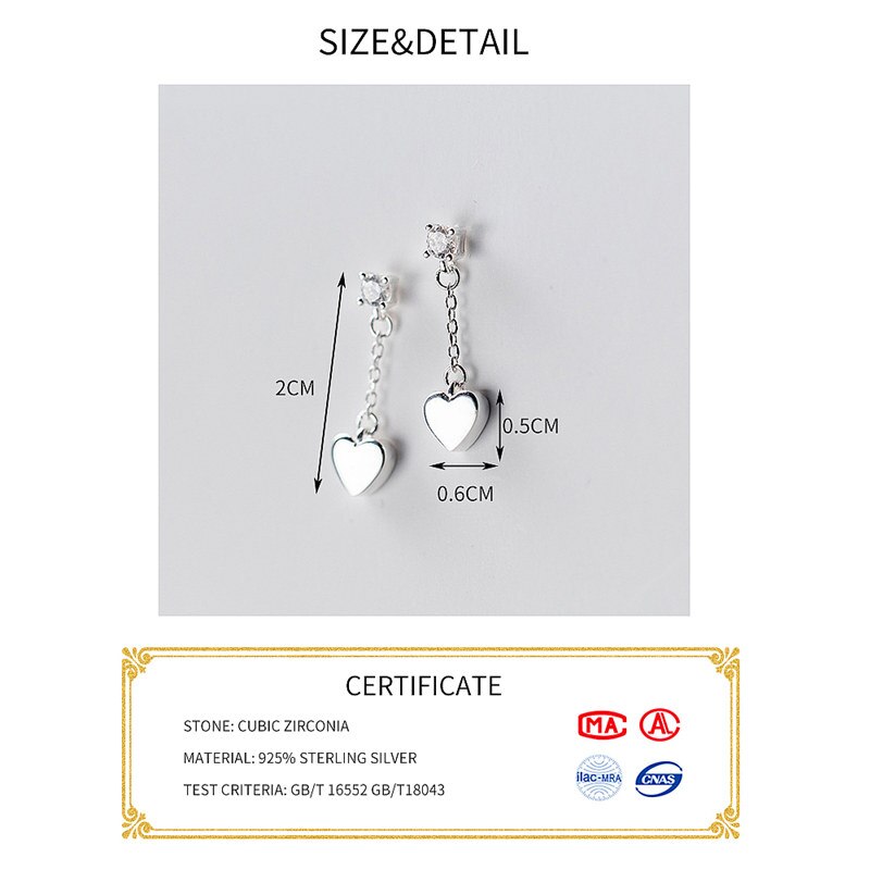 INZATT Klassische Temperament Kurzen Kette Quaste Ohrringe Echt 925 Sterling Silber Für Frauen Engagement Partei edlen Schmuck