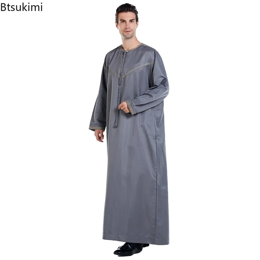 Ramadan Muslimische Männer Kleidung Jubba Thobe Langes Kleid Pakistan Dubai Arabisch Djellaba Kaftan Abaya Islamische Gebet Kleid Gottesdienst