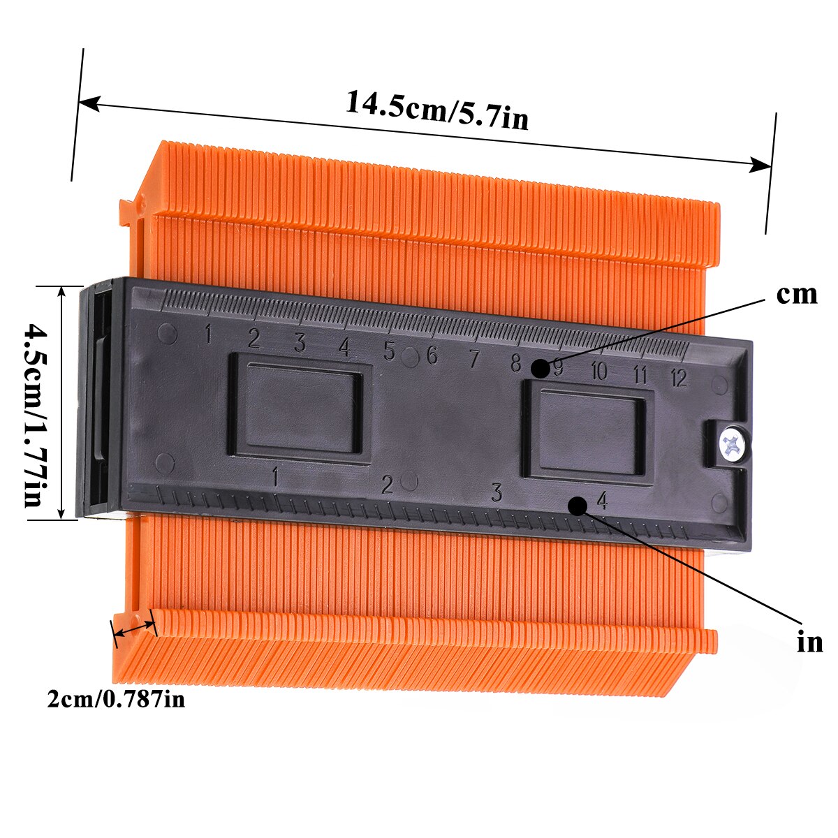 Contour Gauge Plastic Profiel Kopie Contour Meters Standaard Hout Markering Tool Betegelen Laminaat Tegels Gereedschap Profiel Meetinstrumenten: 12cm Orange