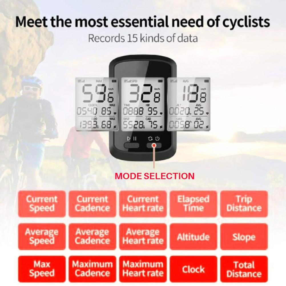 G + Gps Motorfiets Fiets Computer Stopwatch Lcd Display Waterdichte IPX7 Fietsen Compute Sport Snelheidsmeter Mileometer