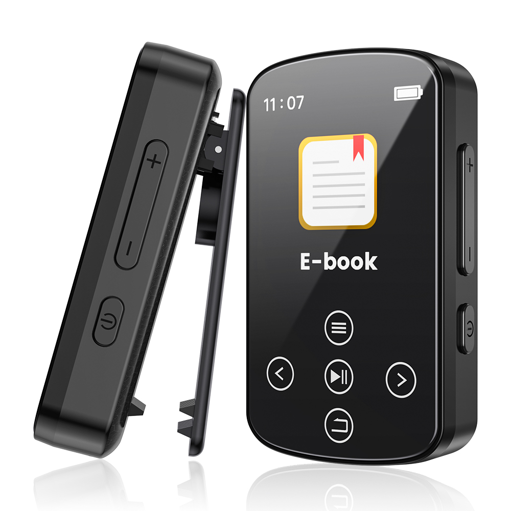 Sports Bluetooth MP3 Player With Clip 8GB 16GB Mini Music Video Player Support FM Recorder Pedometer E-book TF SD Card: Default Title
