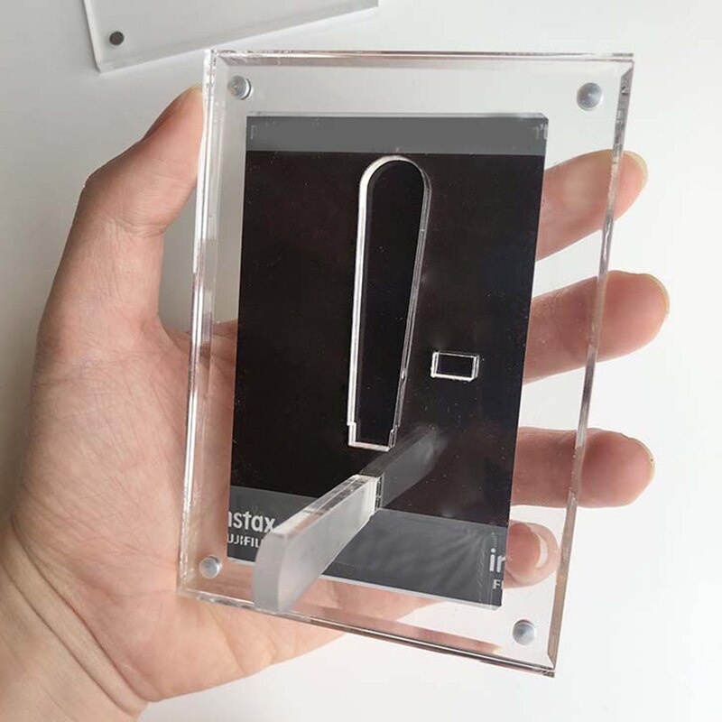 3in Mini Card Collection Photo Protection Holder HD Acrylic Desktop Display Frame Magnetic Album Postcard Souvenir Display Stand