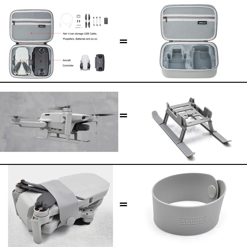 1 pz portatile DJI Mini SE custodia da trasporto borsa impermeabile borsa da viaggio valigia per DJI Mavic Mini Drone accessori borsa di immagazzinaggio: 3in1 combo set