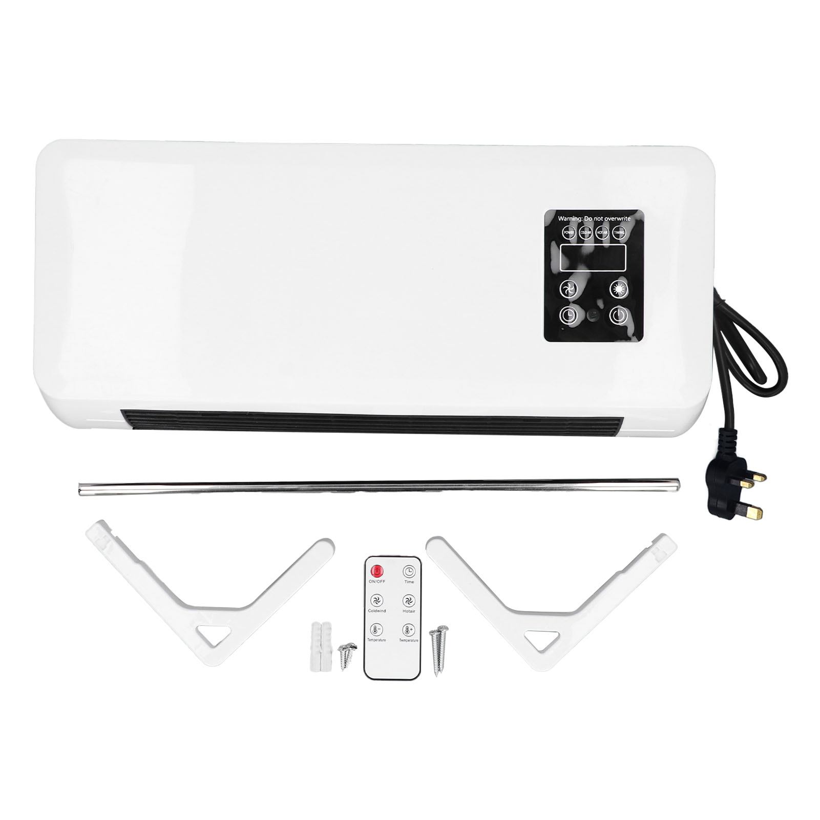 Wandgemonteerde airconditioner/verwarming met instelbare twee standen, draagbaar touchscreen, geschikt voor kantoor en slaapkamer.
