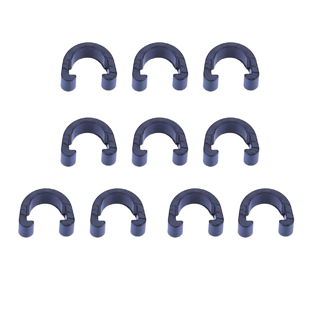 10Pcs Fietsen Mtb C-Clips Slang Rem Gear Kabel Klemmen Aluminium Gids Rem Kabel Clips Road Fiets fiets Accessoires: Black