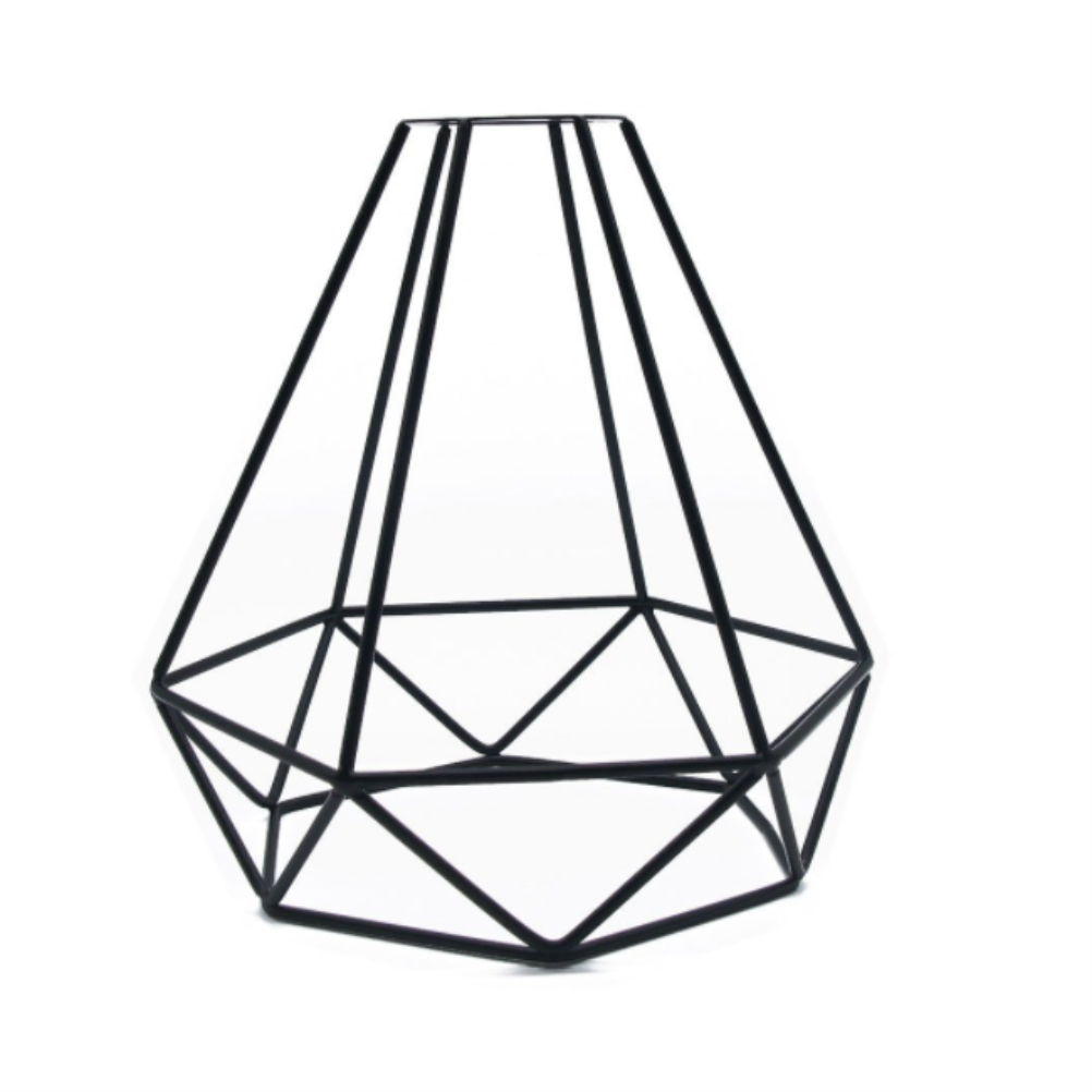 Vintage diamant forme Cage abat-jour industriel rétro métal oiseau Cage ampoule garde lumière porte-lampe