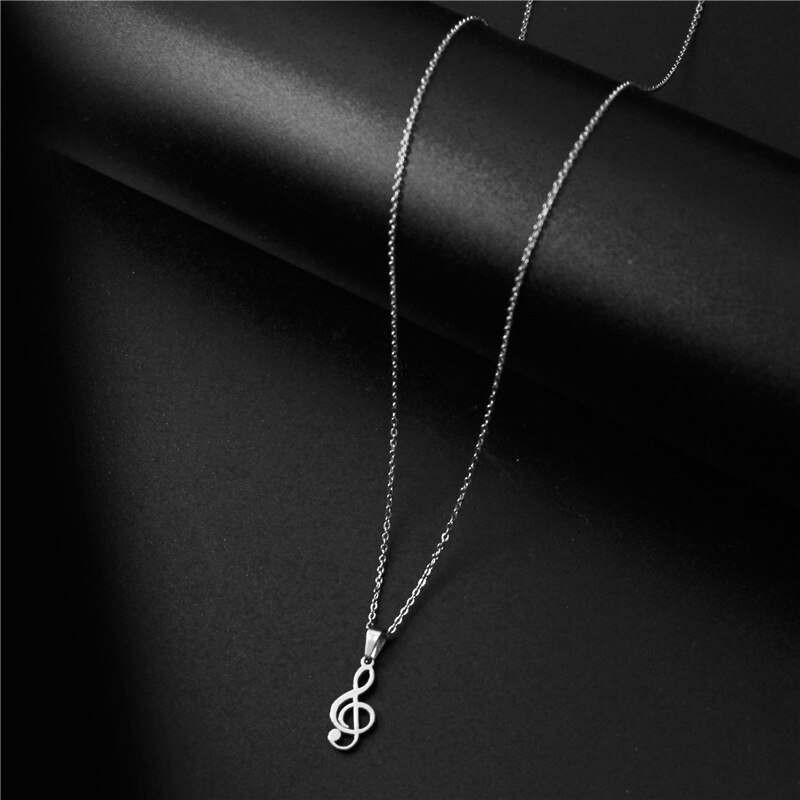 Music Note Treble Muzikale Symbool G Clef Verklaring Ketting Rvs Slang Ketting Hanger Voor Vrouw Man: Default Title