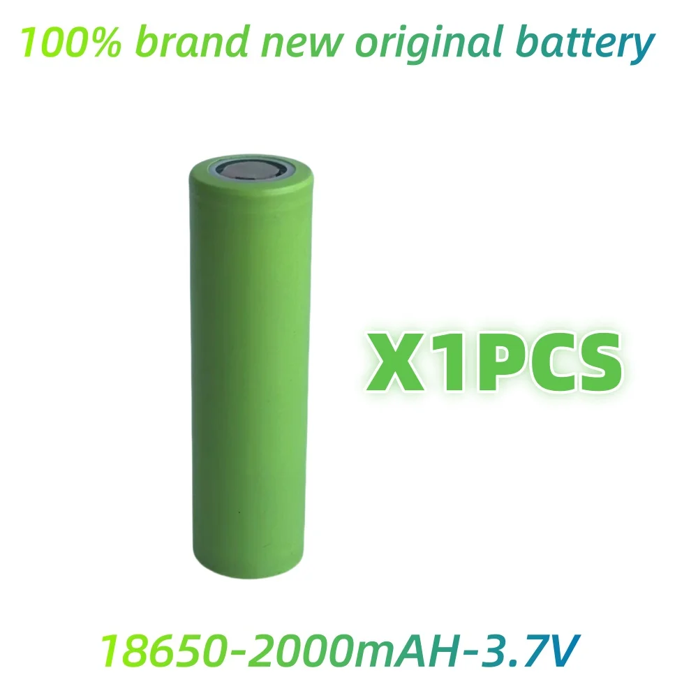 Original 18650 3,7 v 2000mAh batería de litio recargable linterna batería 100% capacidad real 2000mAH 1-50 Uds: Negro