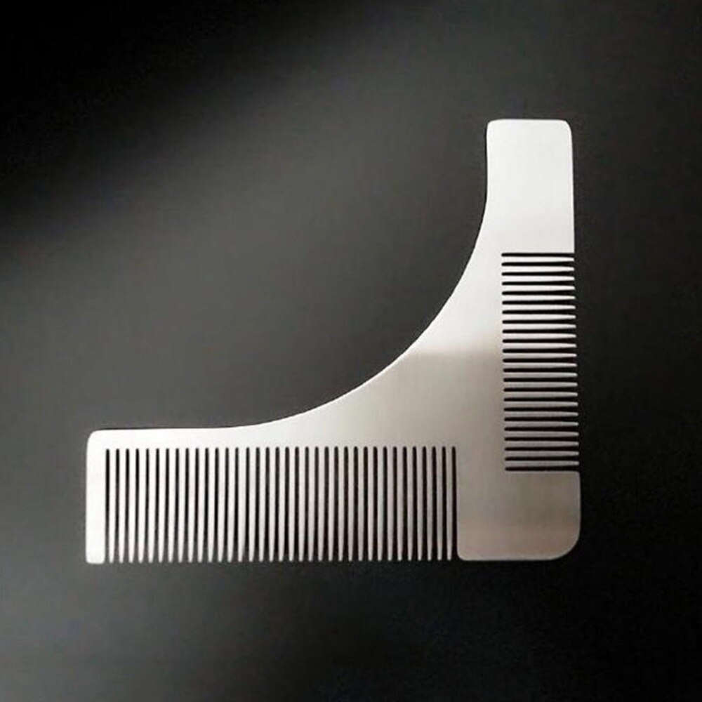 Stainless Steel Beard Trimming Comb Shaping Styling Template Gentlemen Beard Trimmer Tool for Cheek Jaw Mustache