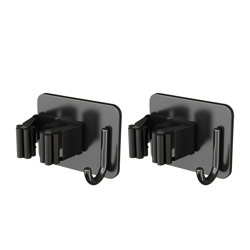 Soporte para fregona de acero inoxidable 304, ganchos multiusos adhesivos montados en la pared, organizador de almacenamiento para el hogar, colgador de escoba: Caqui oscuro